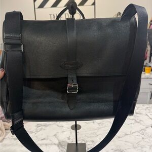 Coach F36810 Messenger Hudson Black Leather Laptop Briefcase Bag